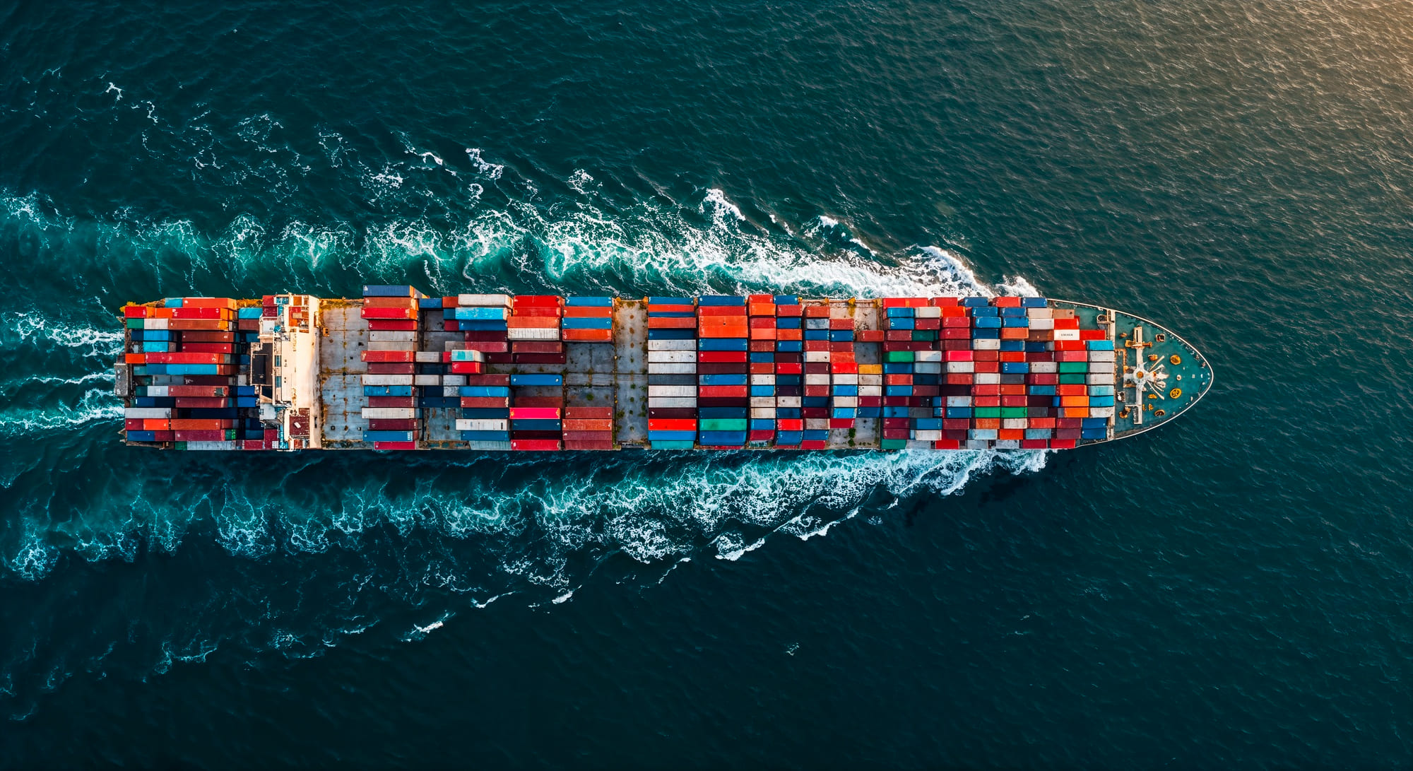 Cargo containers loaded on vessel – global sea freight transport