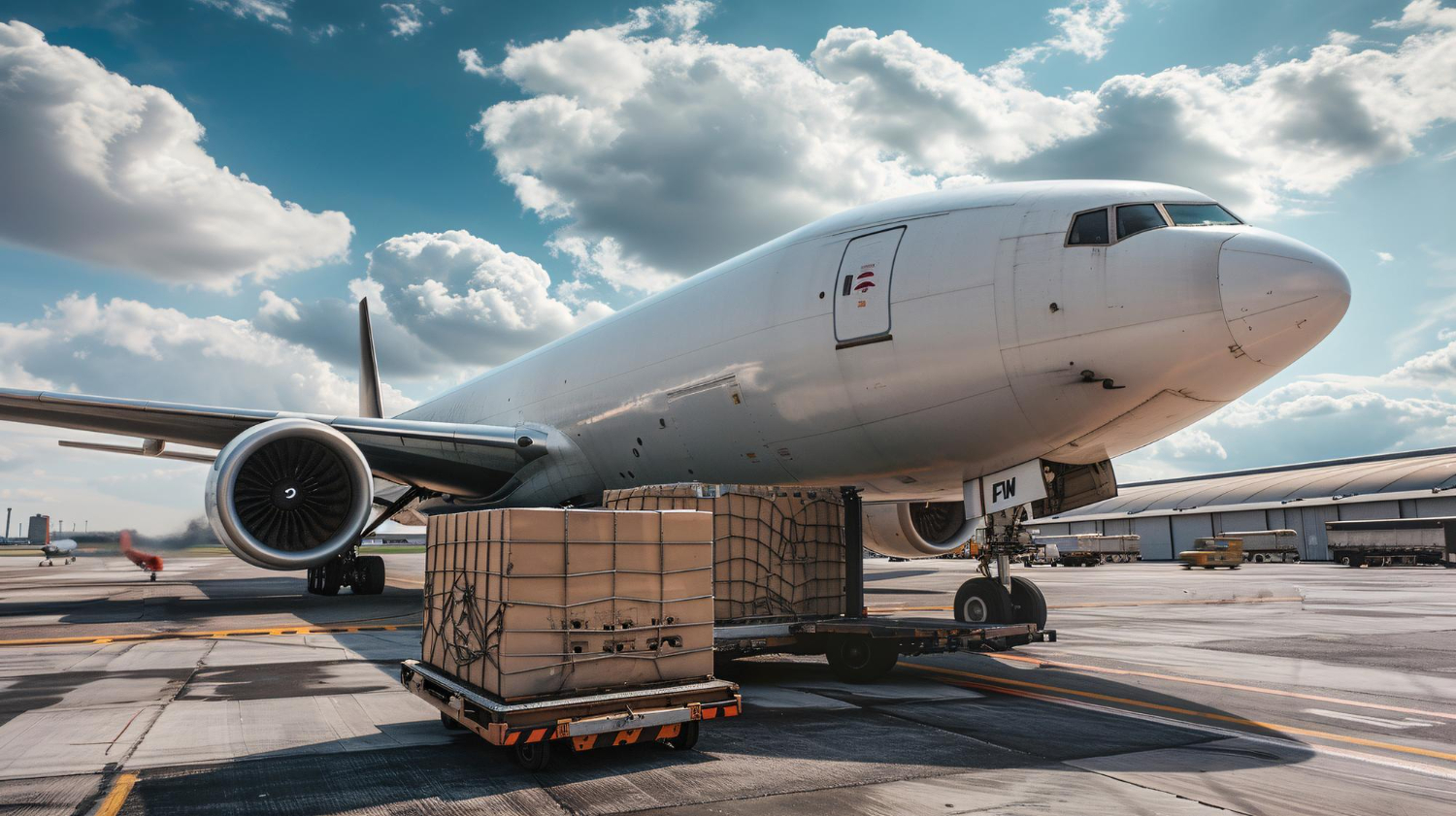 Air cargo pallets ready for shipment – global air transport
